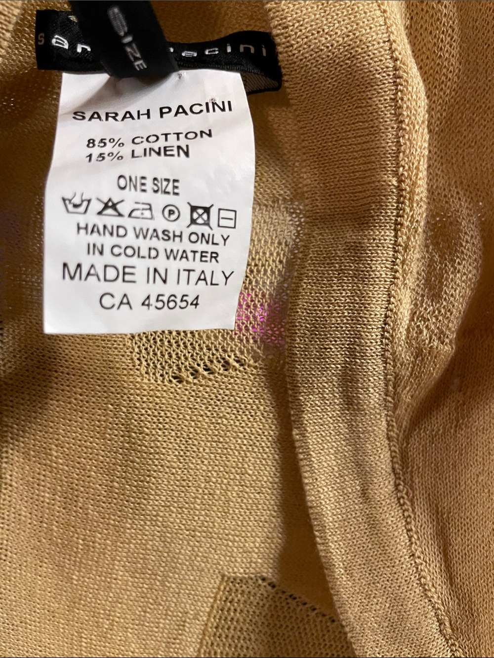 Sarah Pacini Camel Open-Front Draped Cardigan - Picture 3 of 6